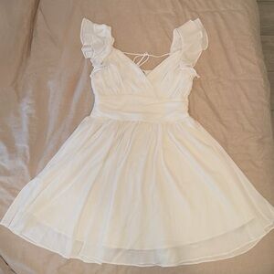 SOLD: Elegant White Ruffle Dress